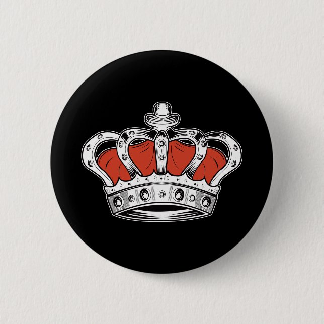 Badge Rond 5 Cm Couronne - Orange (Devant)