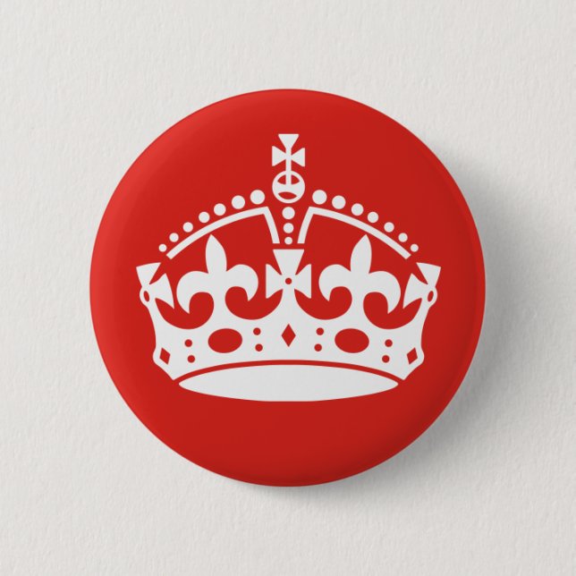 Badge Rond 5 Cm Couronne royale britannique (Devant)