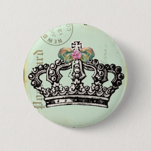 Badge Rond 5 Cm Couronne royale de la Reine (Devant)
