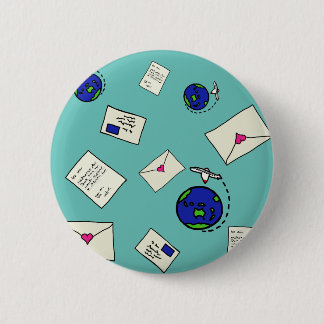 Badge Rond 5 Cm Courrier dans le monde
