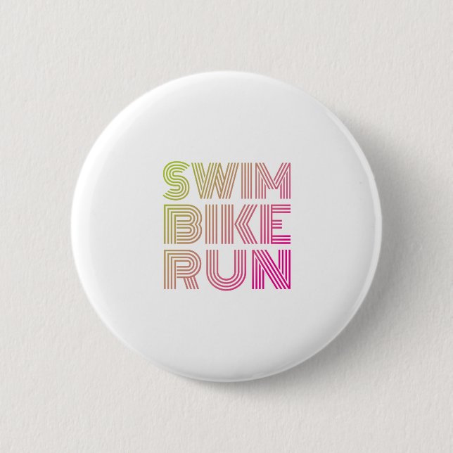 Badge Rond 5 Cm Course à vélo de natation, Triathlon (Devant)