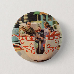 Badge Rond 5 Cm course de thé au parc d'attractions