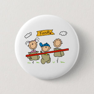 Badge Rond 5 Cm Course en sac à figure bâton