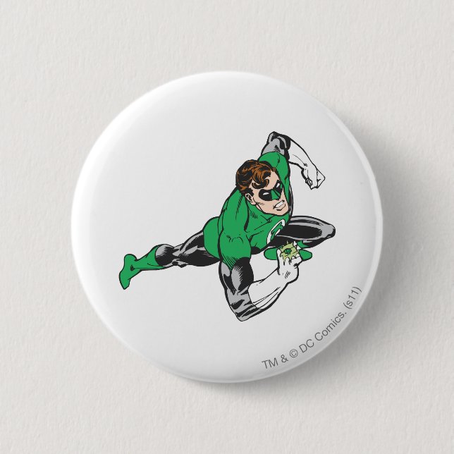 Badge Rond 5 Cm Courses vertes de lanterne (Devant)
