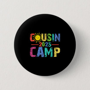 Badge Rond 5 Cm Cousin Camp 2025 Camping Feu de camp Vacances d'ét