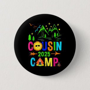 Badge Rond 5 Cm Cousin Camp 2025 Camping Feu de camp Vacances d'ét