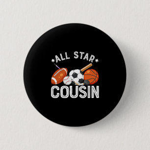 Badge Rond 5 Cm Cousin Vedette Du Garçon D'anniversaire Sketll Soc