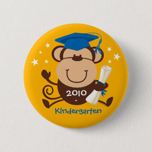 Badge Rond 5 Cm Coutume de diplômé de singe de garçon