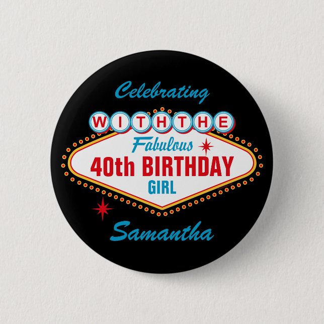 Badge Rond 5 Cm Coutume de Las Vegas avec (Devant)