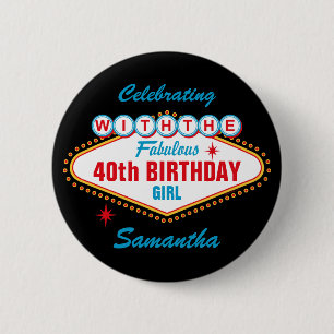 Badge Rond 5 Cm Coutume de Las Vegas avec
