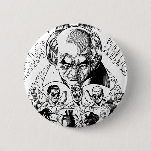 Badge Rond 5 Cm Couverture comique de trois lanternes vertes,