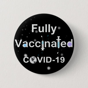 Badge Rond 5 Cm COVID-19 entièrement vacciné