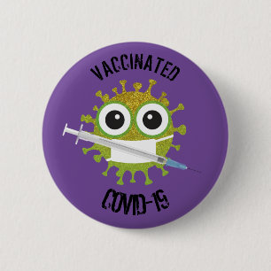 Badge Rond 5 Cm COVID-19 vacciné