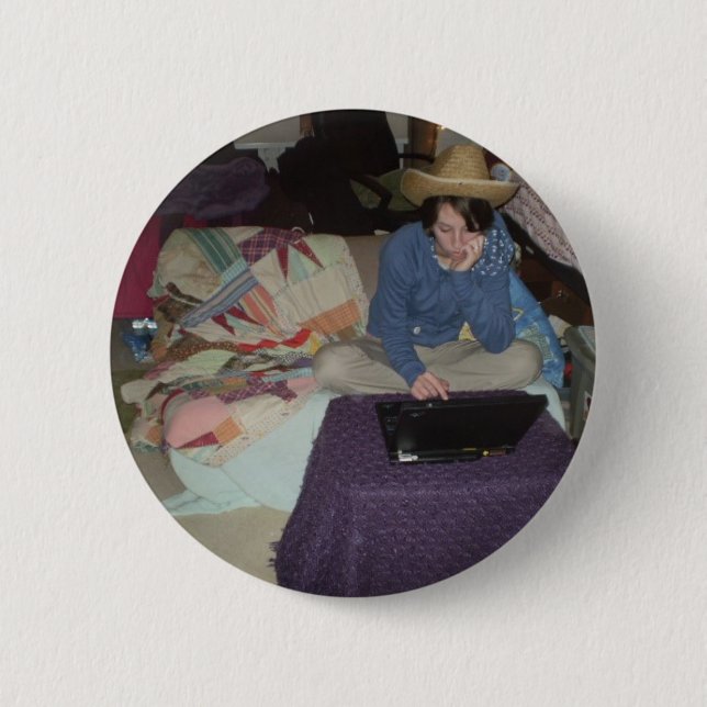 Badge Rond 5 Cm Cow-girl électronique (Devant)