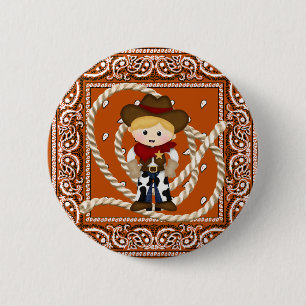 Badge Rond 5 Cm Cowboy