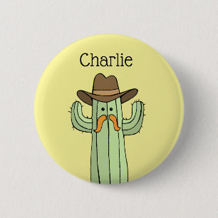 Badge Rond 5 Cm Cowboy Cactus Personalized