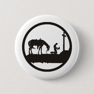 Badge Rond 5 Cm cowboy de prière