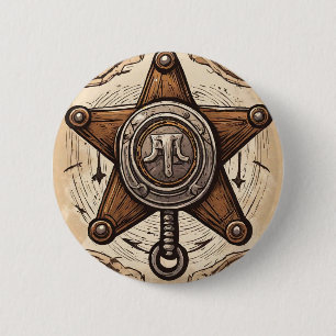 Badge Rond 5 Cm Cowboy fête d'anniversaire - Sheriff