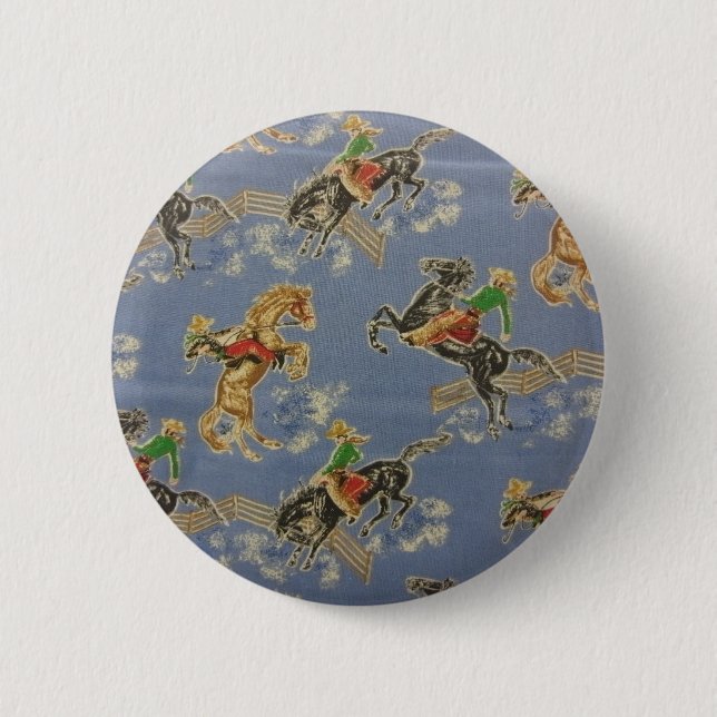 Badge Rond 5 Cm Cowgirl Bronc (Devant)