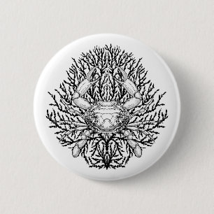 Badge Rond 5 Cm Crabe