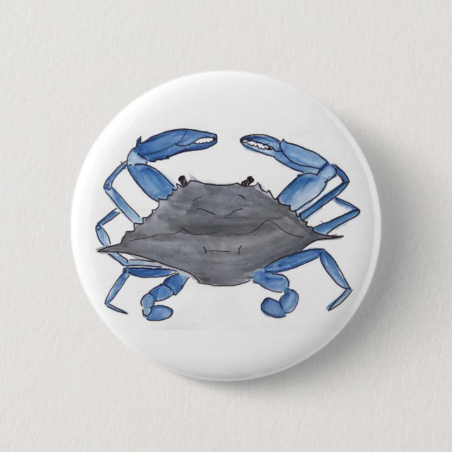 Badge Rond 5 Cm Crabe bleu (Devant)