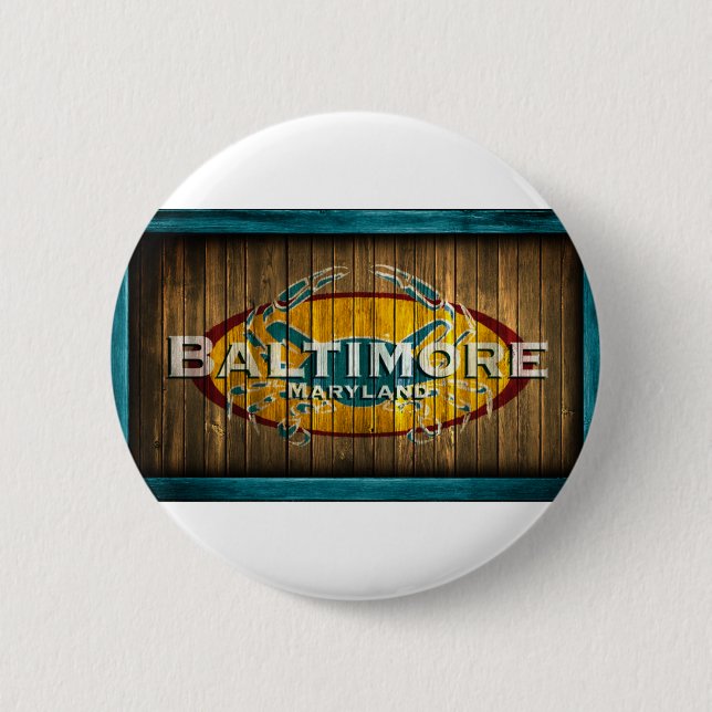Badge Rond 5 Cm Crabe de Baltimore (Devant)
