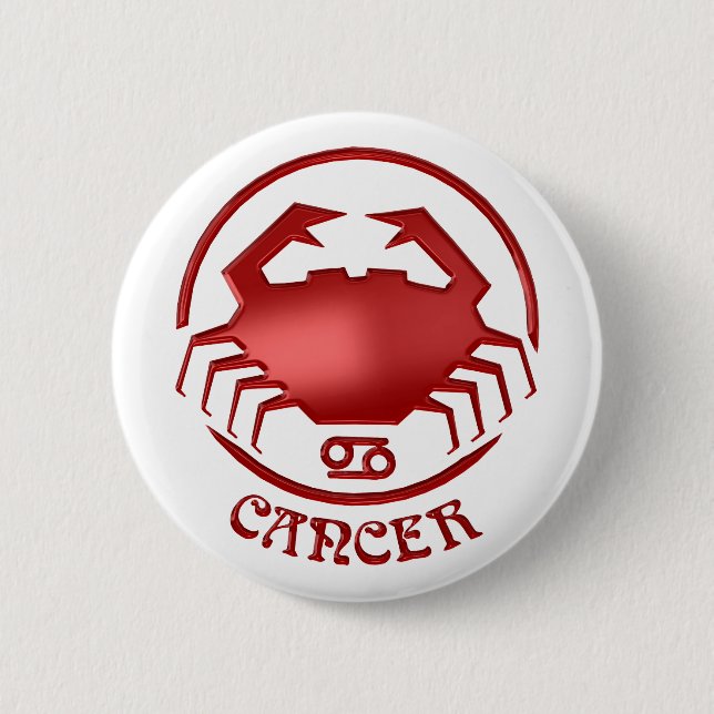 Badge Rond 5 Cm Crabe de signe de zodiaque d'astrologie de Cancer (Devant)