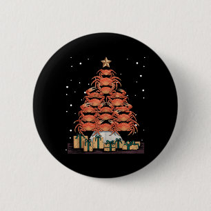 Badge Rond 5 Cm Crabe Xmas Arbre Crabe Arbre de Noël Débardeur2