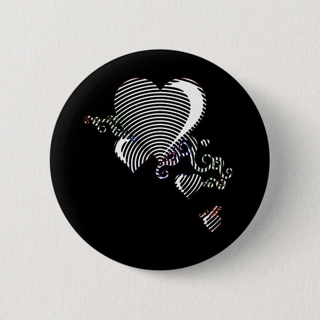 Badge Rond 5 Cm cracher les coeurs (Devant)