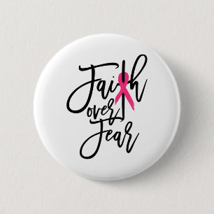 Badge Rond 5 Cm Crainte Croix du sein Sensibilisation au cancer ch