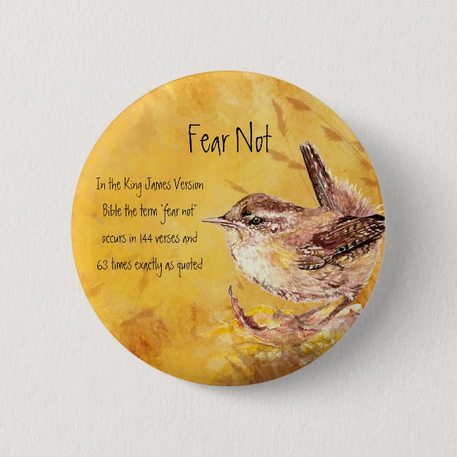 Badge Rond 5 Cm Crainte non encouragée Aquarelle Oiseau (Devant)
