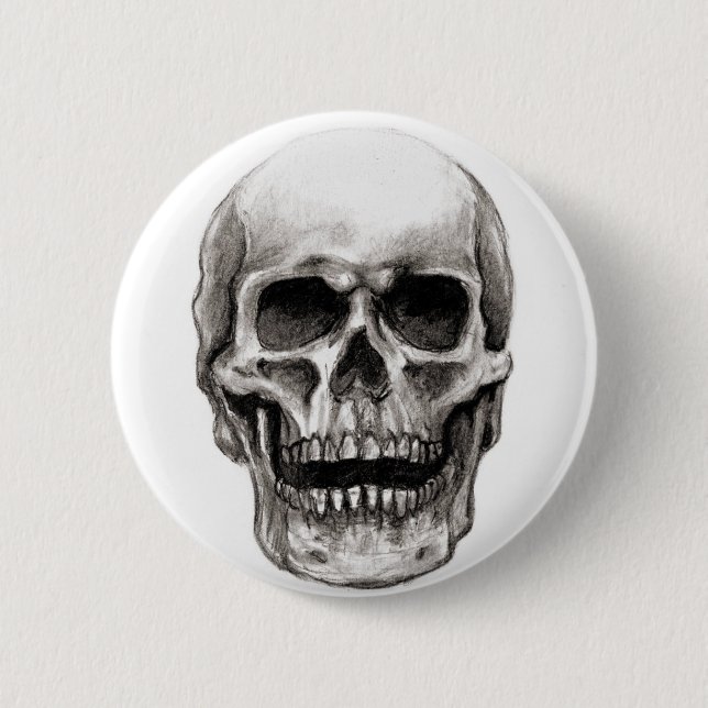 Badge Rond 5 Cm Crâne (Devant)
