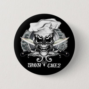 Badge Rond 5 Cm Crâne 1 de chef