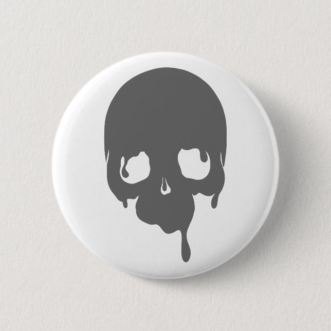 Badge Rond 5 Cm Crâne à goutte personnalisable (Devant)