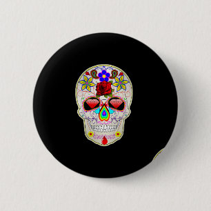 Badge Rond 5 Cm crâne à sucre