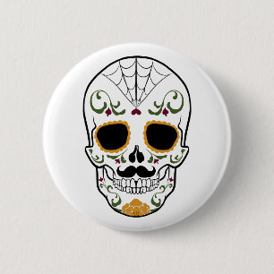 Badge Rond 5 Cm Crâne à sucre personnalisable