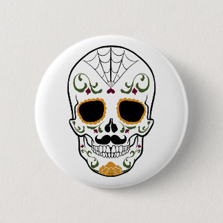 Badge Rond 5 Cm Crâne à sucre personnalisable