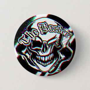 Badge Rond 5 Cm Crâne clignotant fait sur commande de salon de