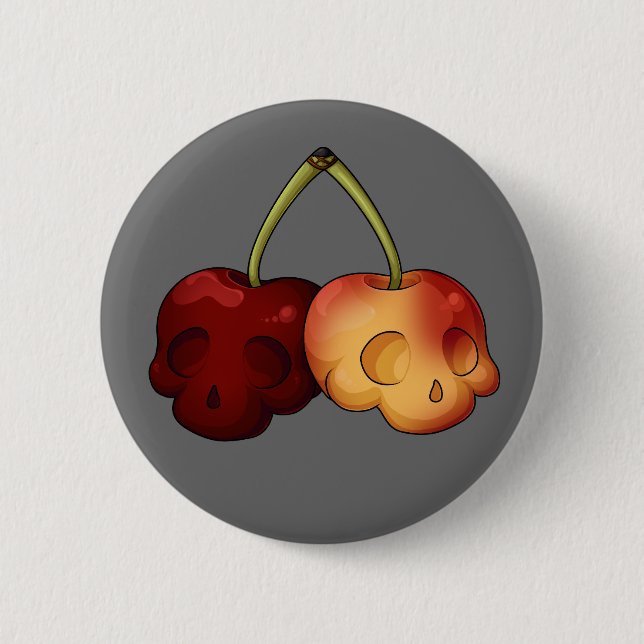 Badge Rond 5 Cm Crâne de cerisier doux (Devant)