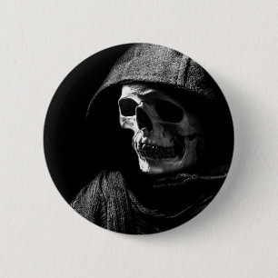 Badge Rond 5 Cm Crâne de faucheuse