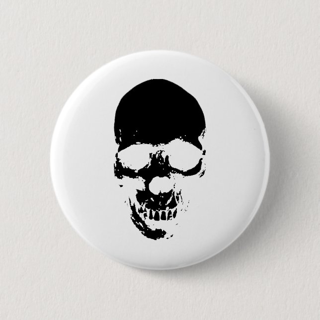 Badge Rond 5 Cm Crâne de la faucheuse noire (Devant)