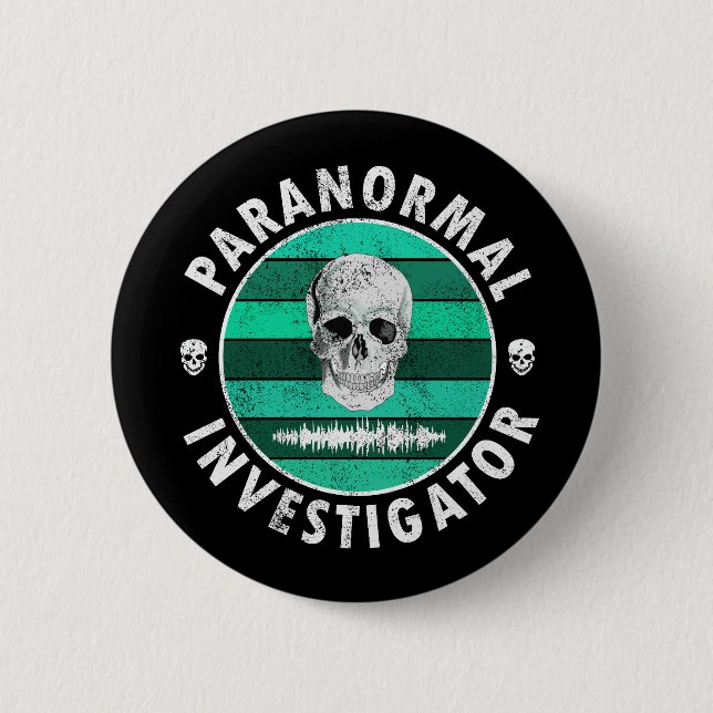 Badge Rond 5 Cm Crâne de l'enquêteur paranormal (Devant)