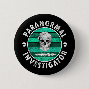 Badge Rond 5 Cm Crâne de l'enquêteur paranormal