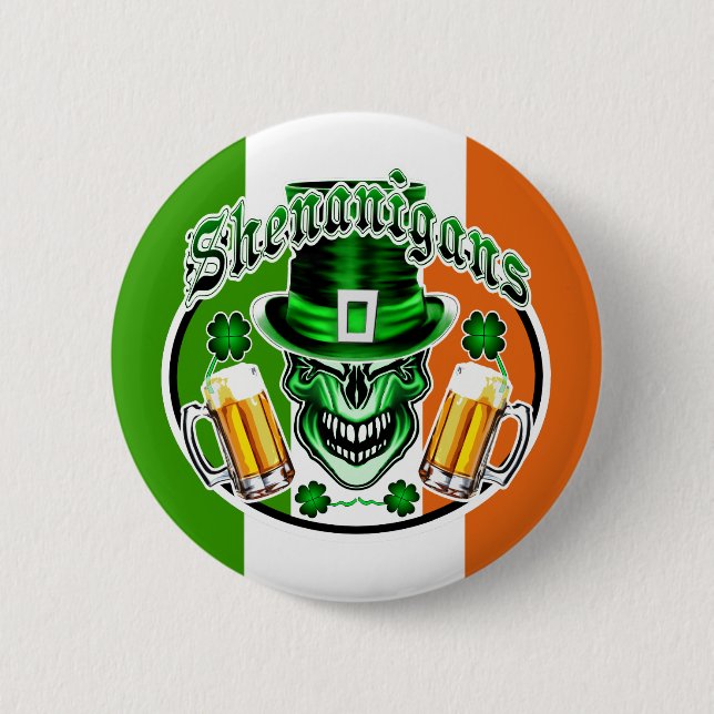 Badge Rond 5 Cm Crâne de lutin : Malice 3 (Devant)