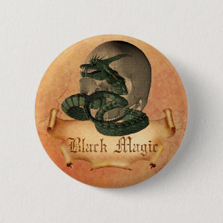 Badge Rond 5 Cm Crâne de magie noire