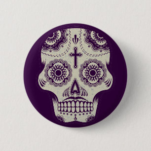 Badge Rond 5 Cm Crâne de sucre