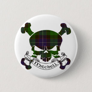 Badge Rond 5 Cm Crâne de tartan de Mitchell