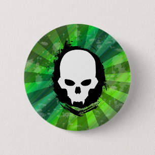 Badge Rond 5 Cm Crâne de vampire