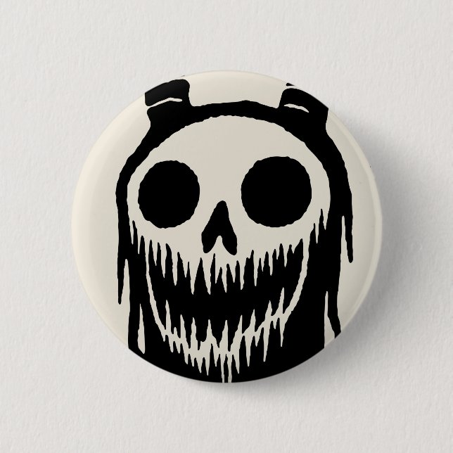 Badge Rond 5 Cm Crâne démon déplaisant (Devant)