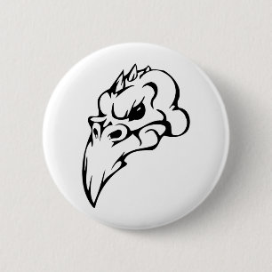 Badge Rond 5 Cm Crâne d'oiseaux